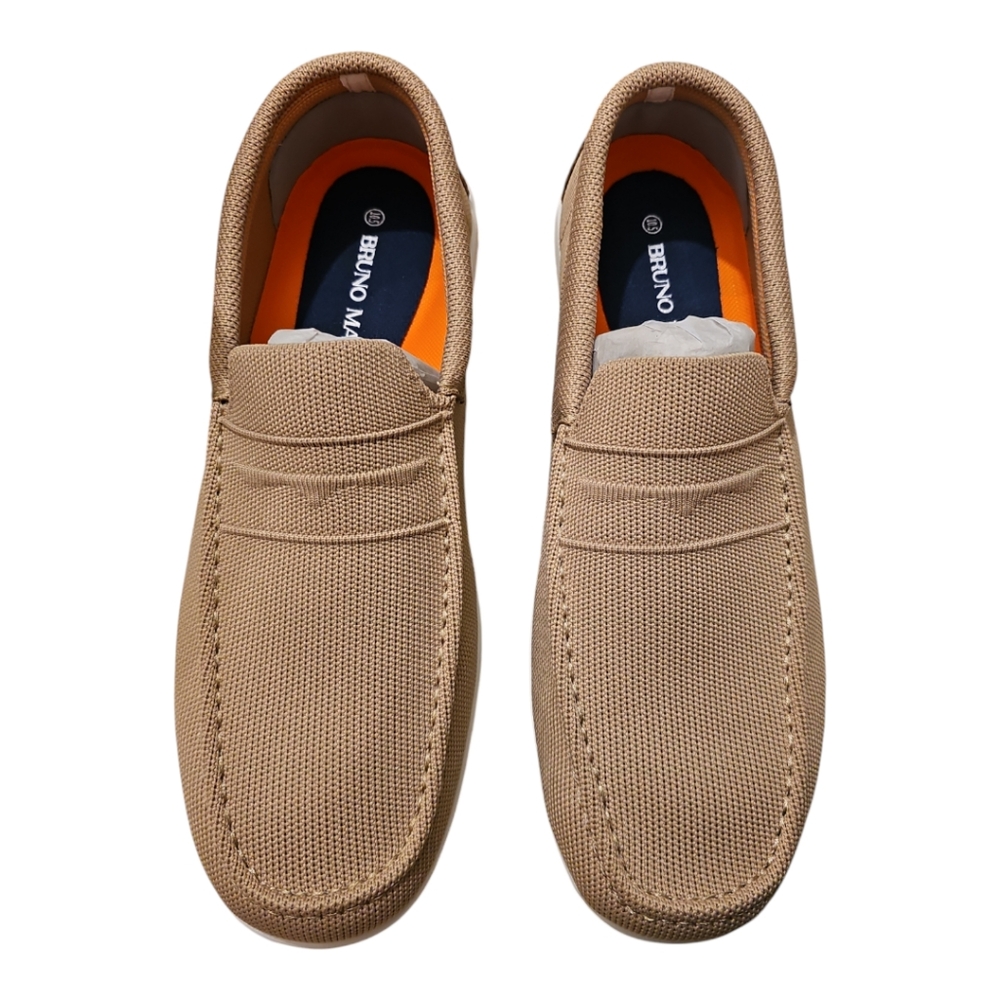 Bruno Marc Men's Breathable Knitted Casual Slip On Shoes Khaki NIB - Picture 8 of 9